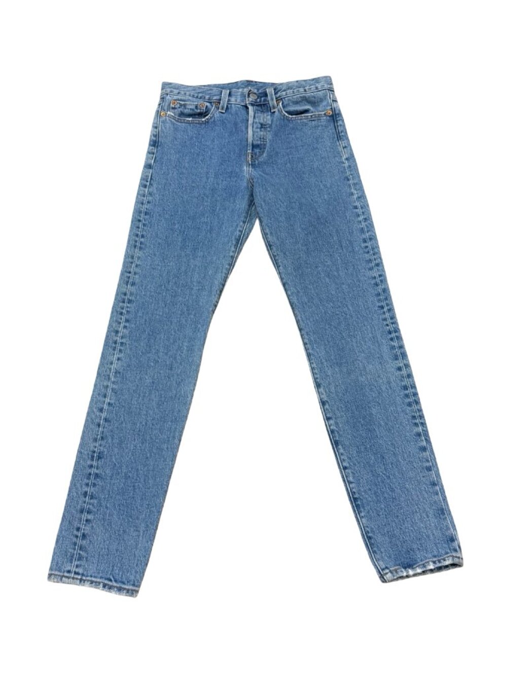Vintage Y2K Levi's Blue Denim Jeans Women's 28x29 Button Fly High Rise Straight